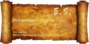 Burgmayer Itala névjegykártya